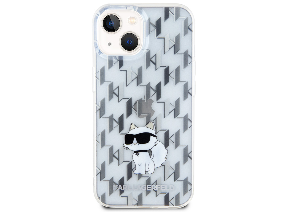 Karl Lagerfeld Choupette Monogram Case Clear - iPhone 15 hoesje