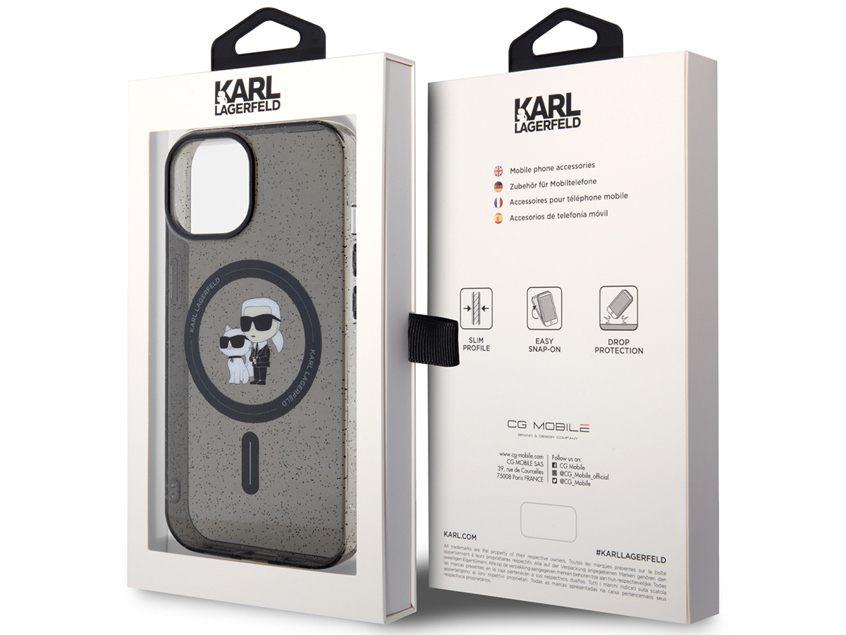 Karl Lagerfeld Ikonik Duo MagSafe Case Grijs - iPhone 15 hoesje