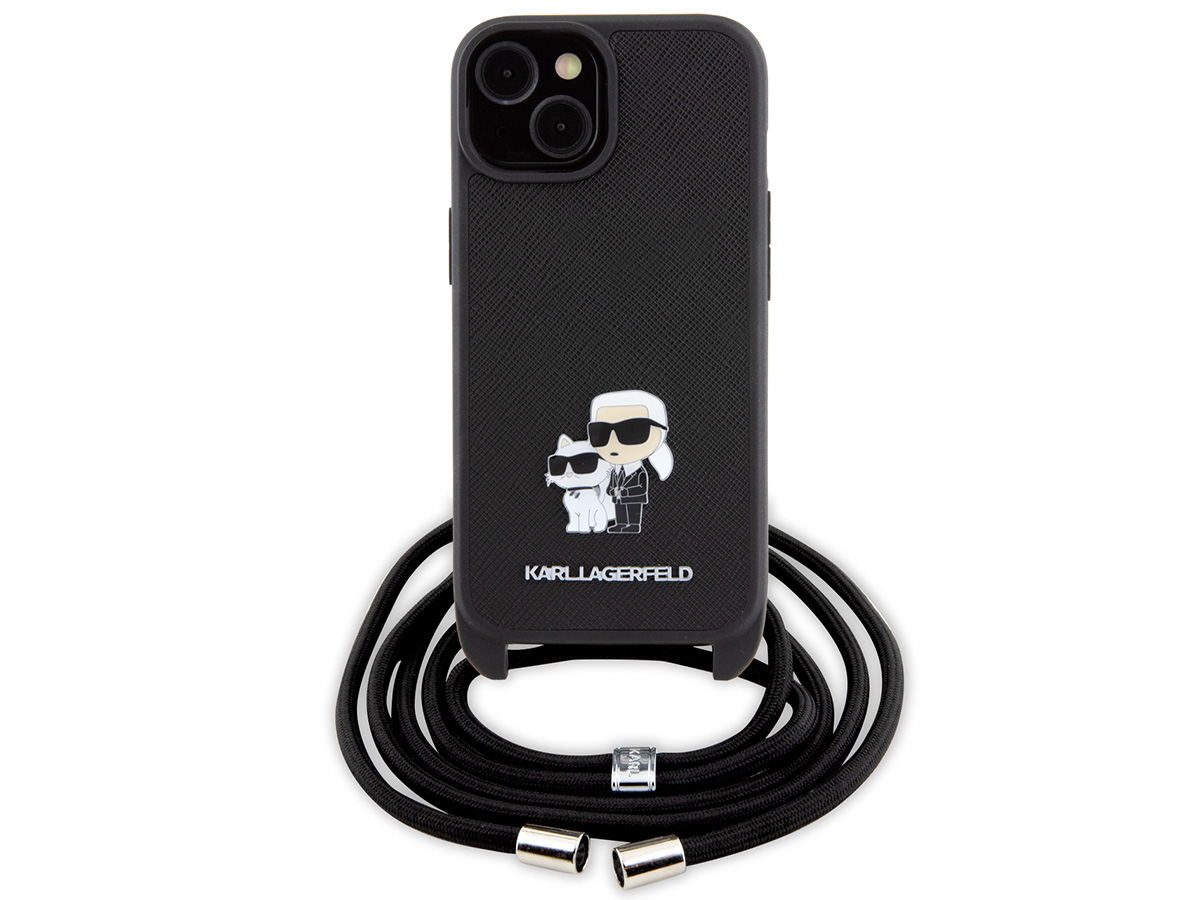 Karl Lagerfeld Ikonik Duo Necklace Case - iPhone 15 Hoesje met Koord