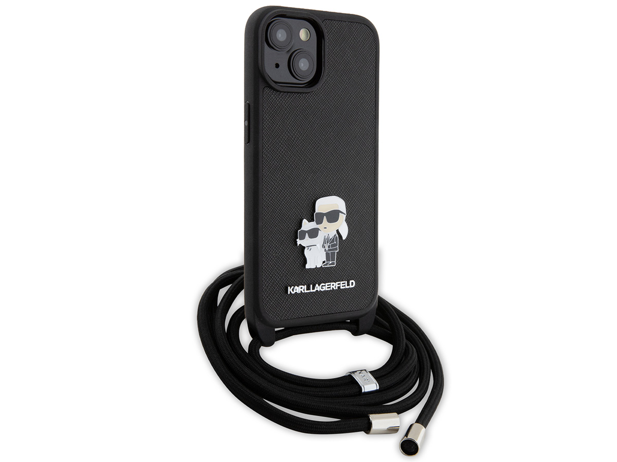 Karl Lagerfeld Ikonik Duo Necklace Case - iPhone 15 Hoesje met Koord