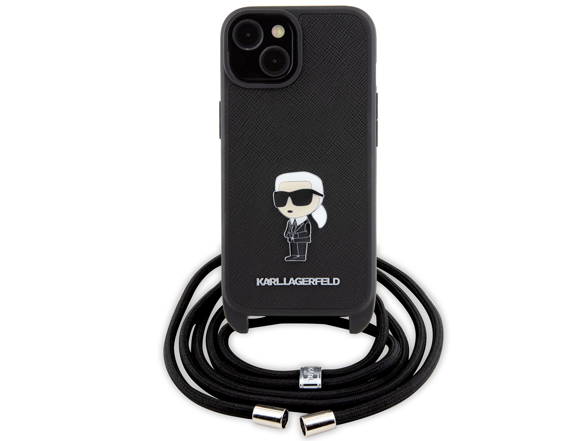 Karl Lagerfeld Ikonik Karl Necklace Case - iPhone 15 Hoesje met Koord