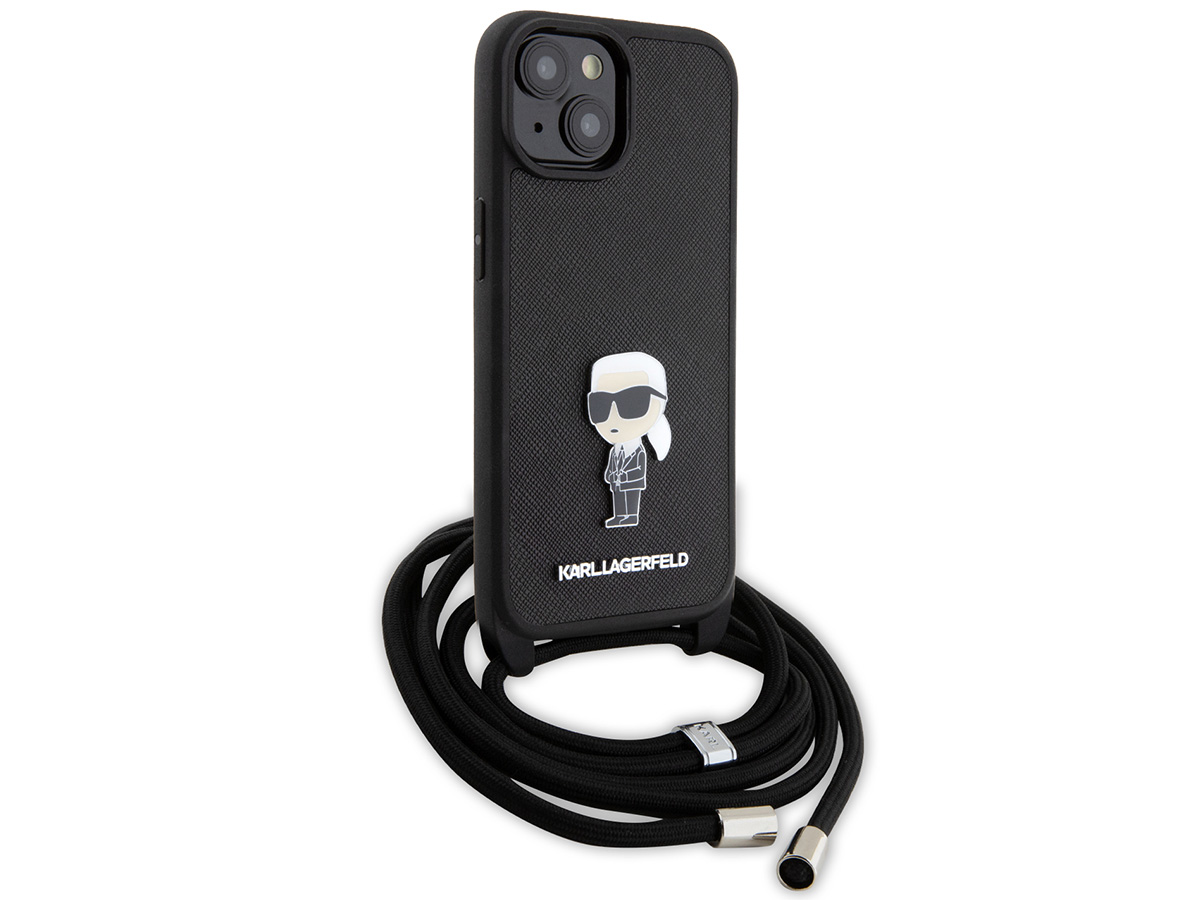 Karl Lagerfeld Ikonik Karl Necklace Case - iPhone 15 Hoesje met Koord