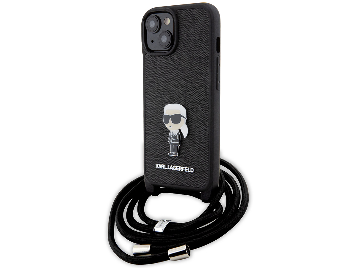 Karl Lagerfeld Ikonik Karl Necklace Case - iPhone 15 Hoesje met Koord