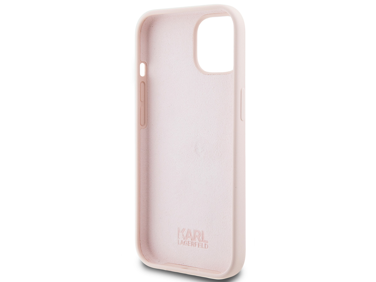 Karl Lagerfeld Metal Signature Case Roze - iPhone 15/14/13 hoesje