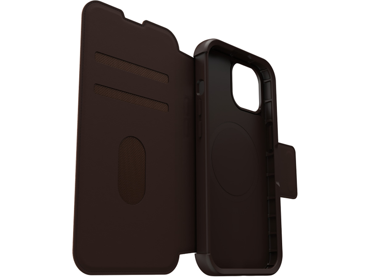 Otterbox Strada Leather MagSafe Folio Bruin - iPhone 15 hoesje