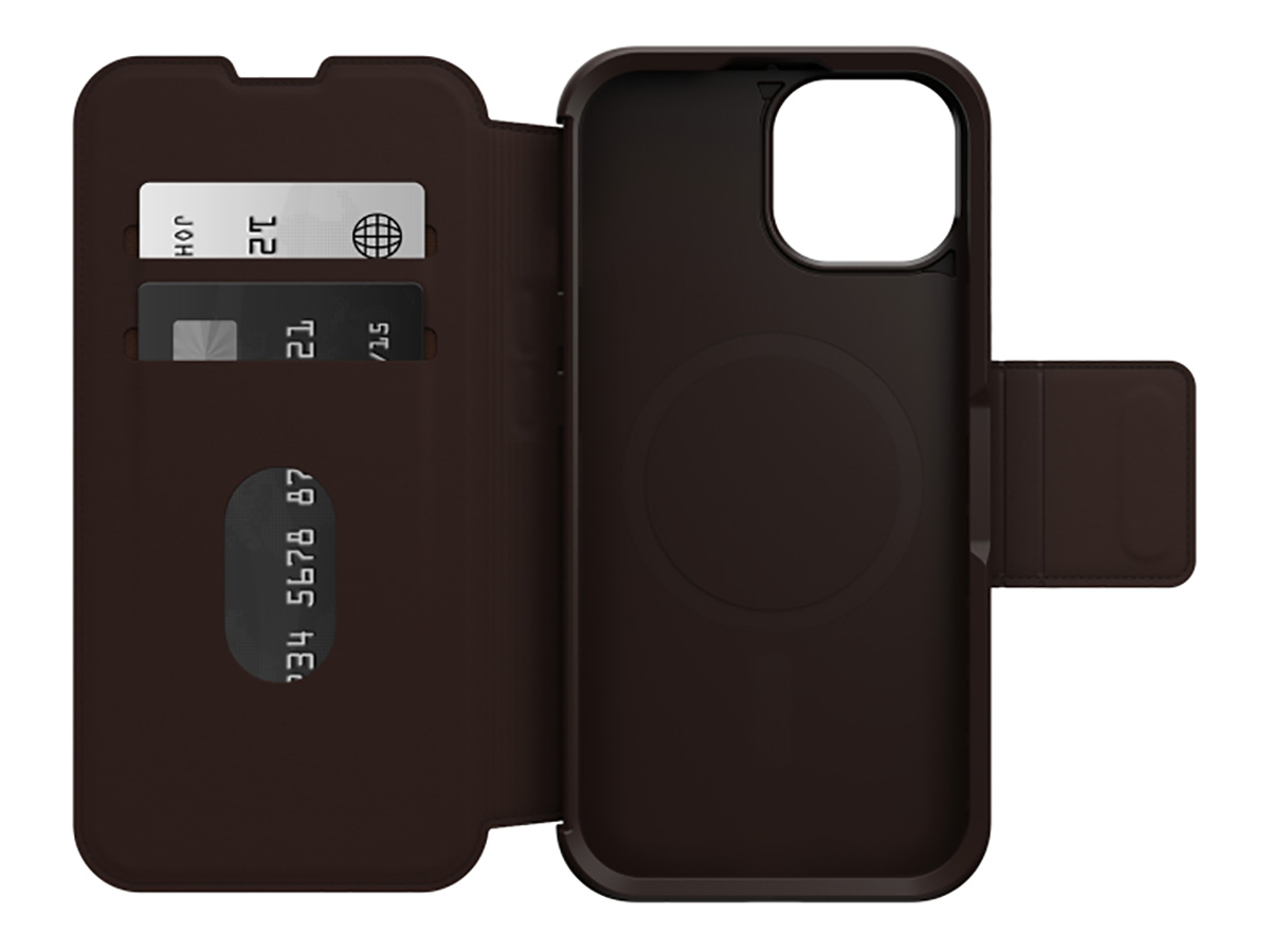 Otterbox Strada Leather MagSafe Folio Bruin - iPhone 15 hoesje