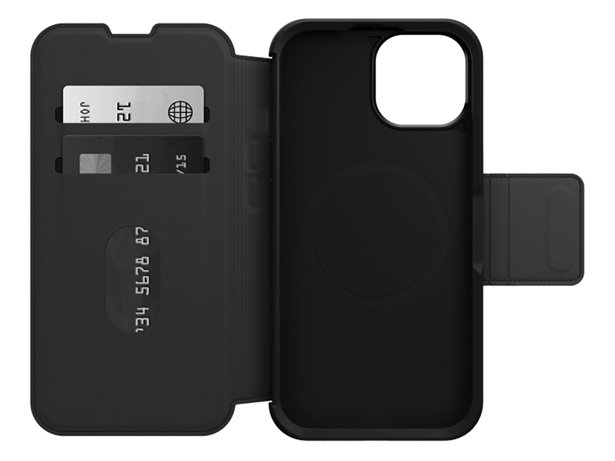 Otterbox Strada Leather MagSafe Folio Zwart - iPhone 15 hoesje