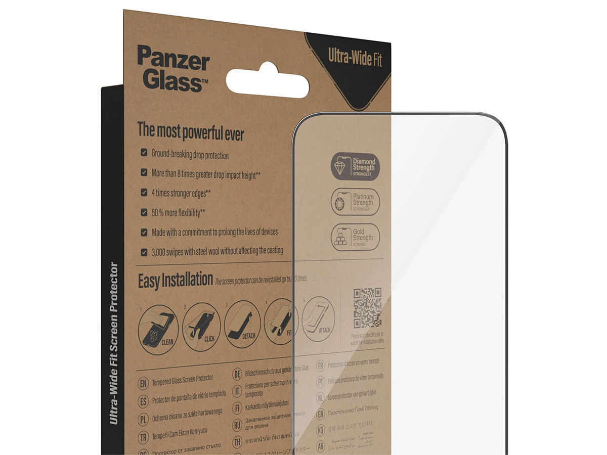 PanzerGlass iPhone 15 Super+ Glass - Wide Fit met EasyAligner