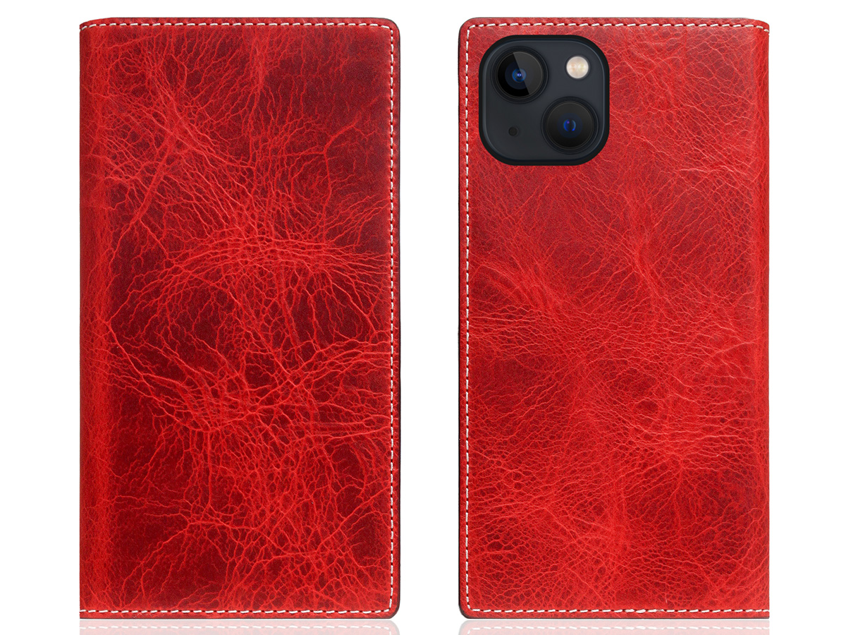 SLG Design D7 Italian Wax Leer Rood - iPhone 15 hoesje