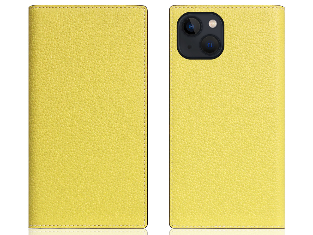 SLG Design D8 2in1 Leather Folio Lemon - iPhone 15 hoesje