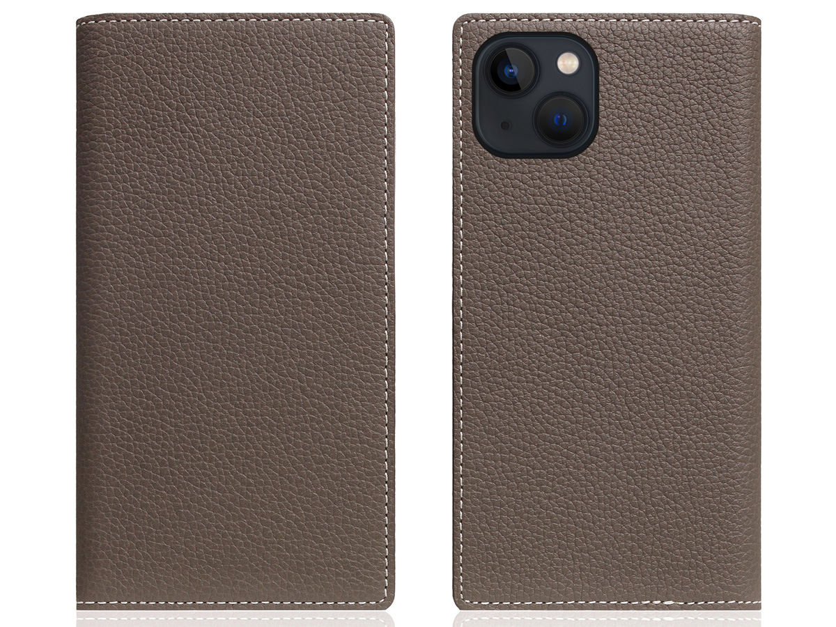 SLG Design D8 2in1 Leather Folio Etoff Cream - iPhone 15 hoesje