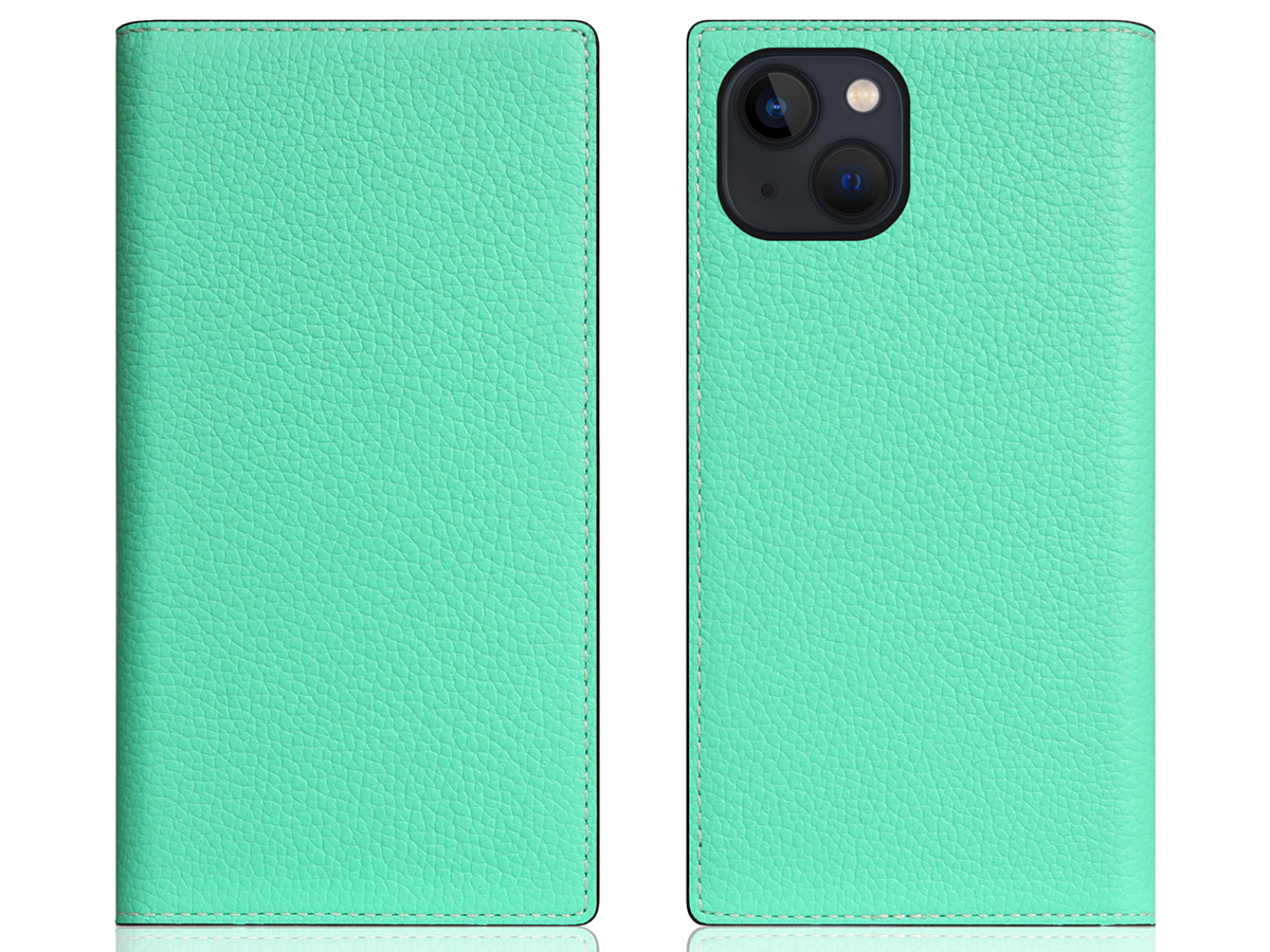 SLG Design D8 2in1 Leather Folio Teal - iPhone 15 hoesje