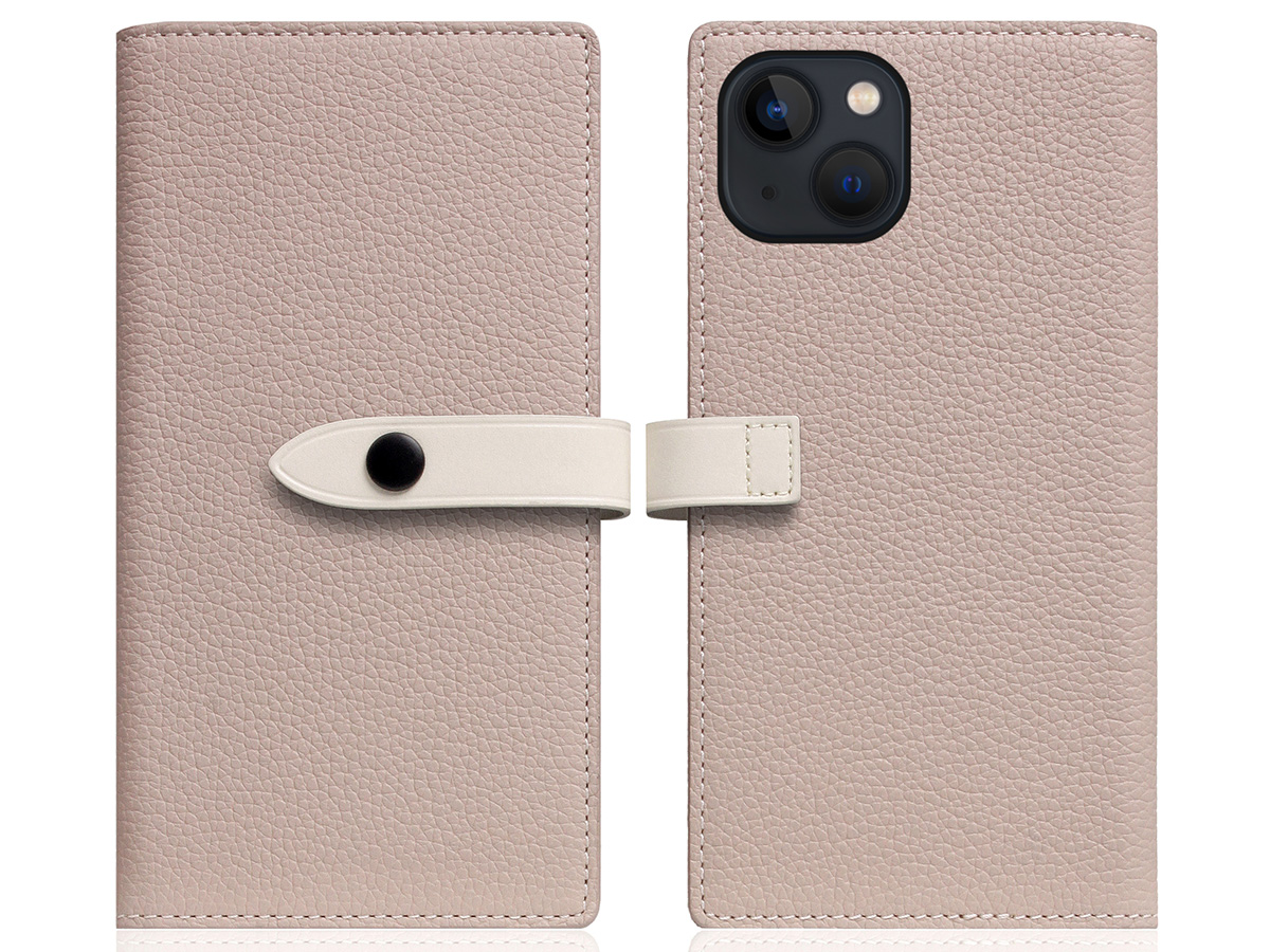 SLG Design D8 Edition 2in1 Leather Folio Light Cream - iPhone 15 hoesje