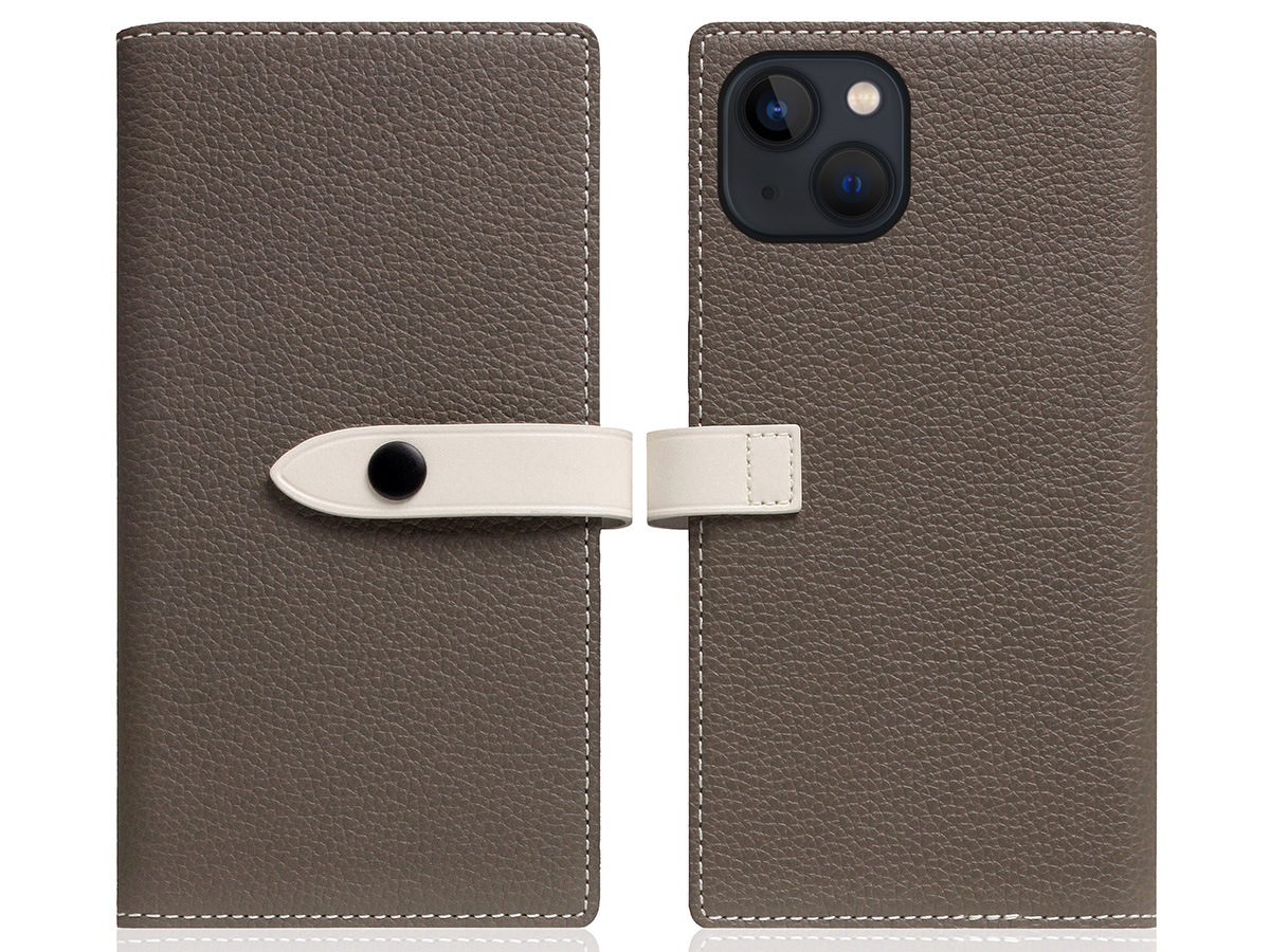 SLG Design D8 Edition 2in1 Leather Folio Etoff Cream - iPhone 15 hoesje