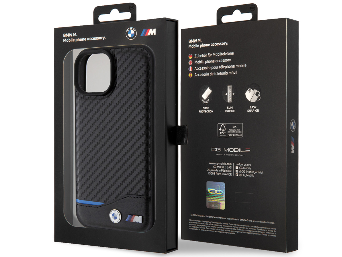 BMW M Carbon Look Case - iPhone 15 Plus hoesje