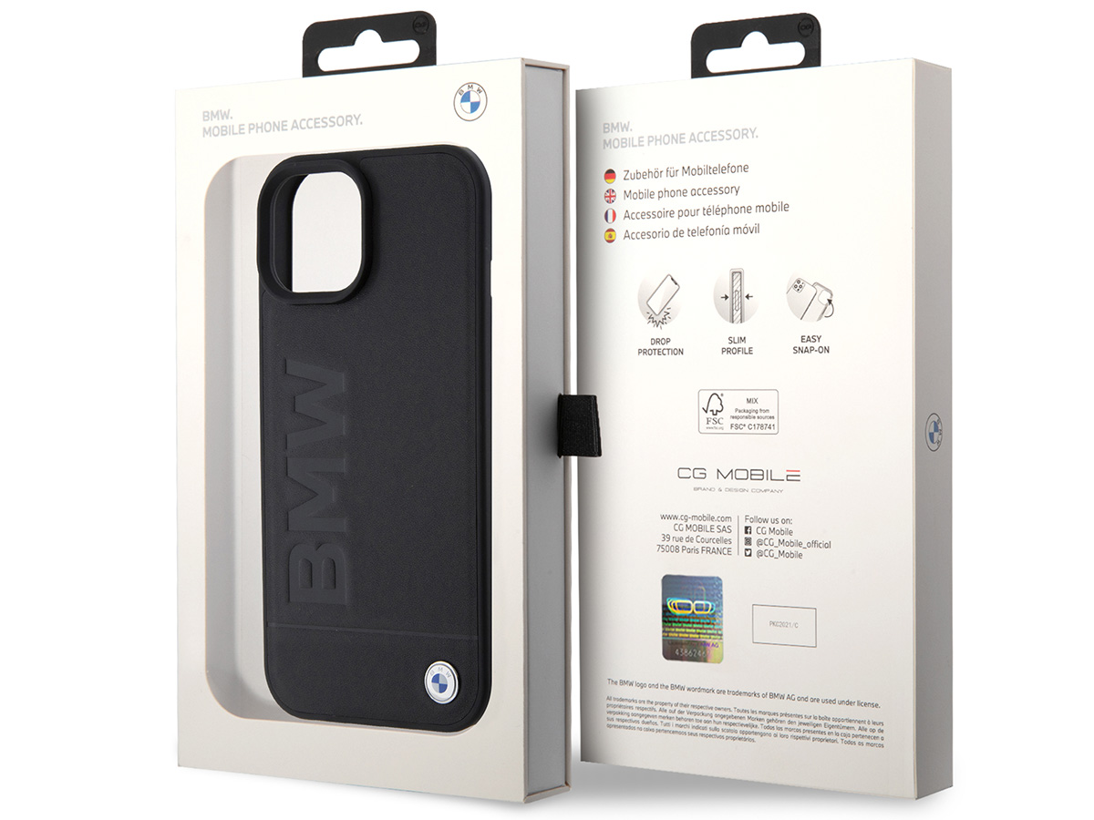BMW Signature Leather MagSafe Case - iPhone 15 Plus hoesje
