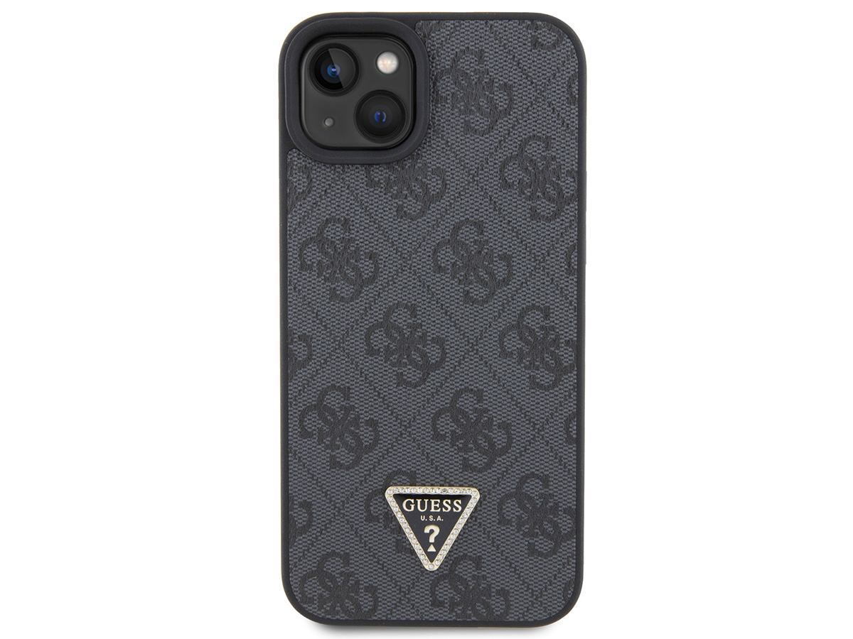 Guess Strass Triangle Monogram Case Grijs - iPhone 14 Plus/15 Plus hoesje