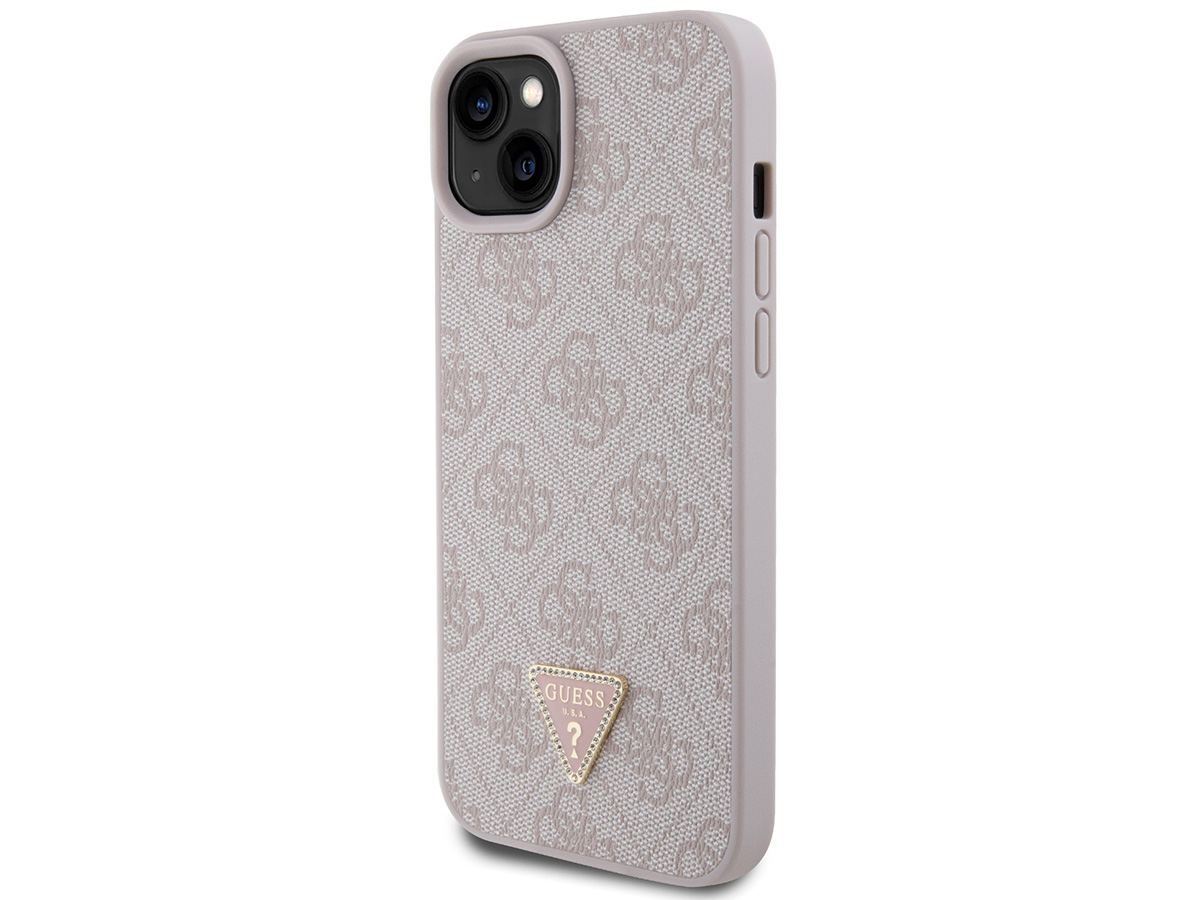 Guess Strass Triangle Monogram Case Roze - iPhone 14 Plus/15 Plus hoesje