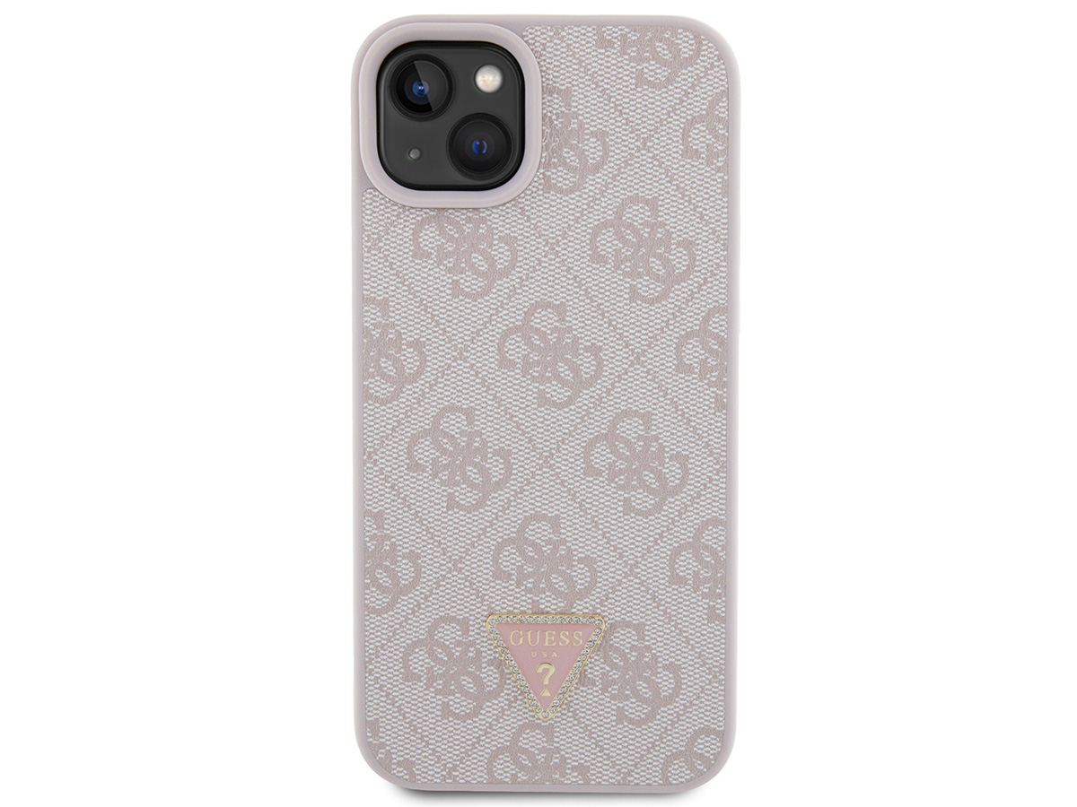 Guess Strass Triangle Monogram Case Roze - iPhone 14 Plus/15 Plus hoesje