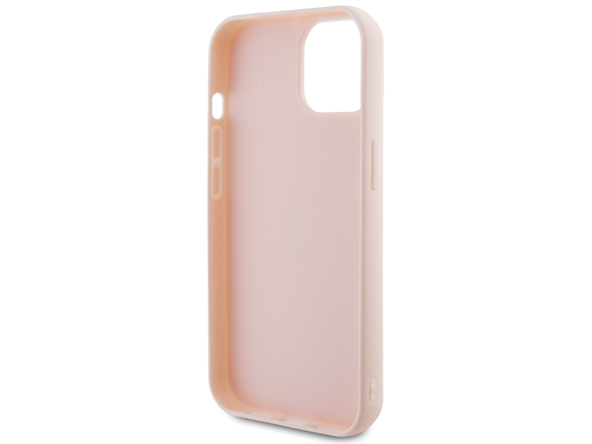 Karl Lagerfeld 3D Glitter Logo Case Roze - iPhone 15 Plus hoesje