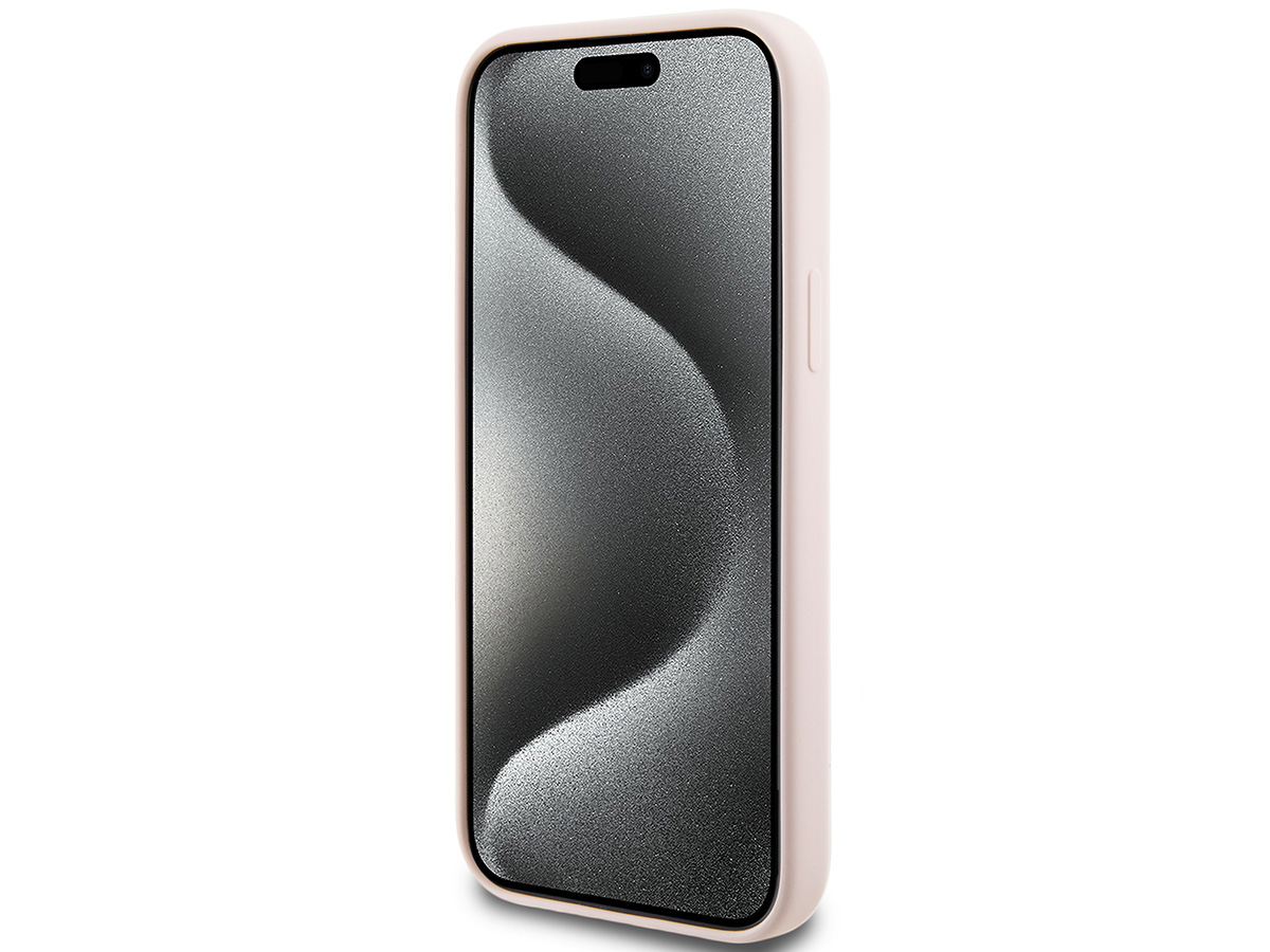 Karl Lagerfeld Metal Signature Case Roze - iPhone 14 Plus/15 Plus hoesje