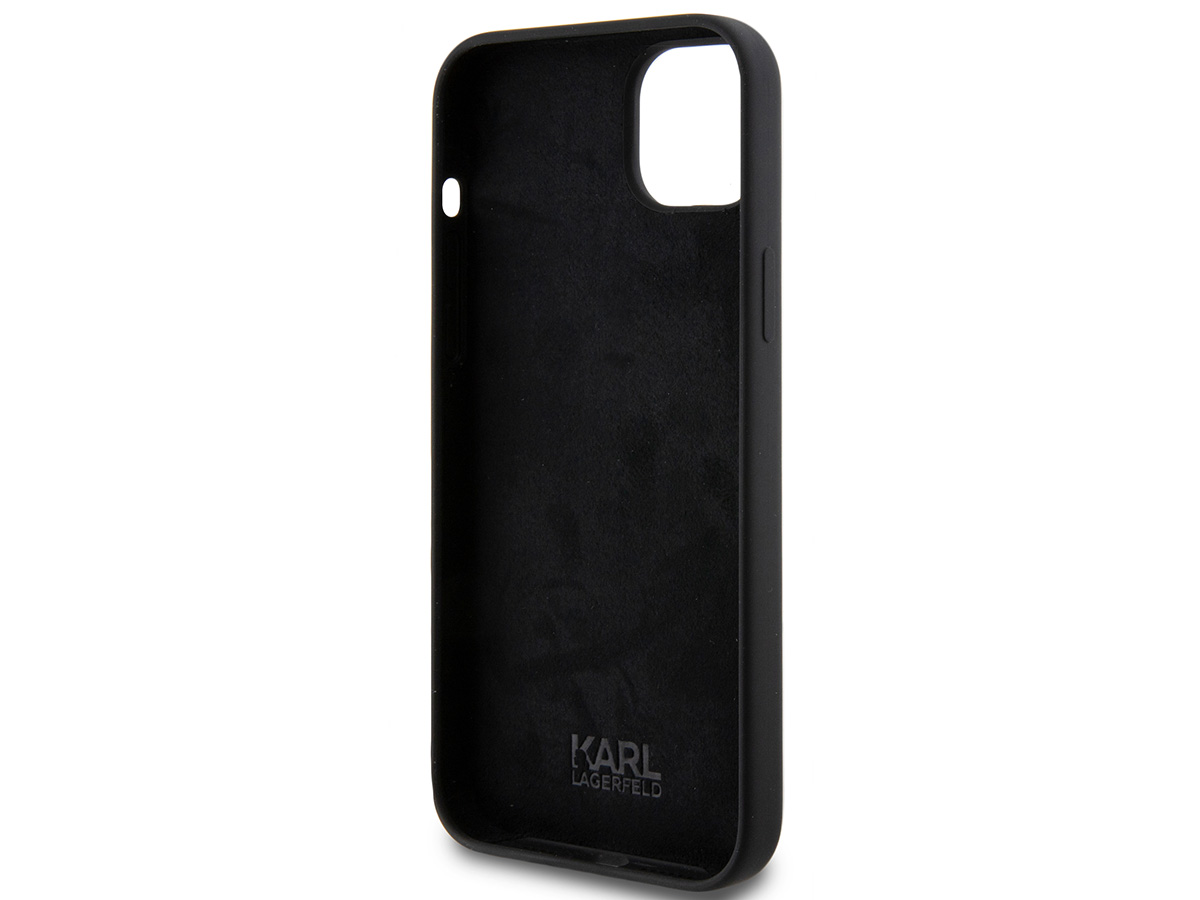 Karl Lagerfeld Metal Signature Case Zwart - iPhone 14 Plus/15 Plus hoesje