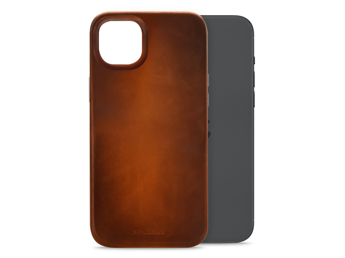 Mobilize MagSafe Leather Case Burned Cognac - iPhone 15 Plus hoesje