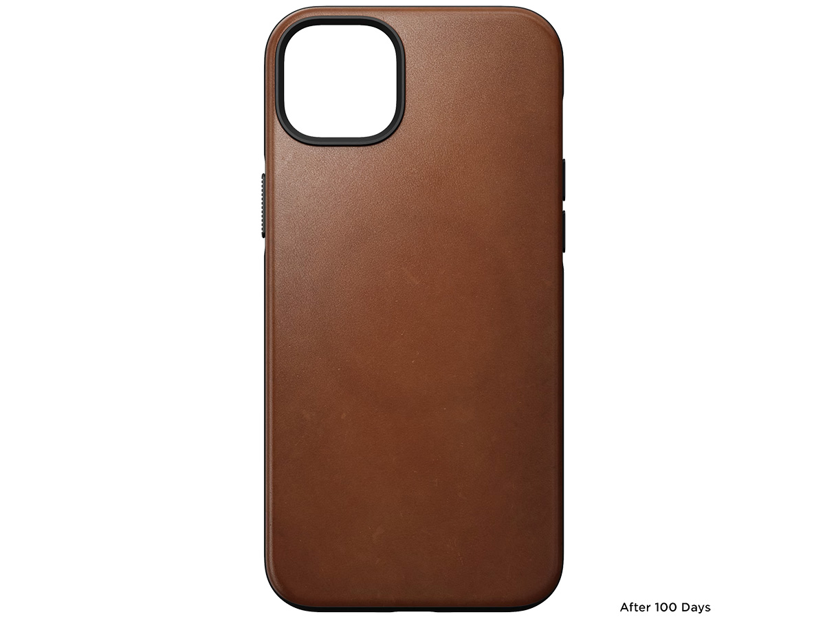 Nomad Modern Leather Case Cognac - iPhone 15 Plus hoesje