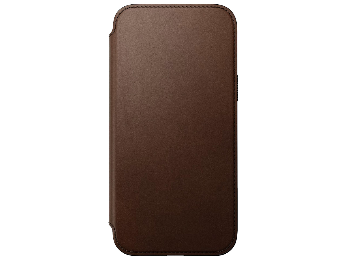Nomad Modern Leather Folio Bruin - iPhone 15 Plus hoesje