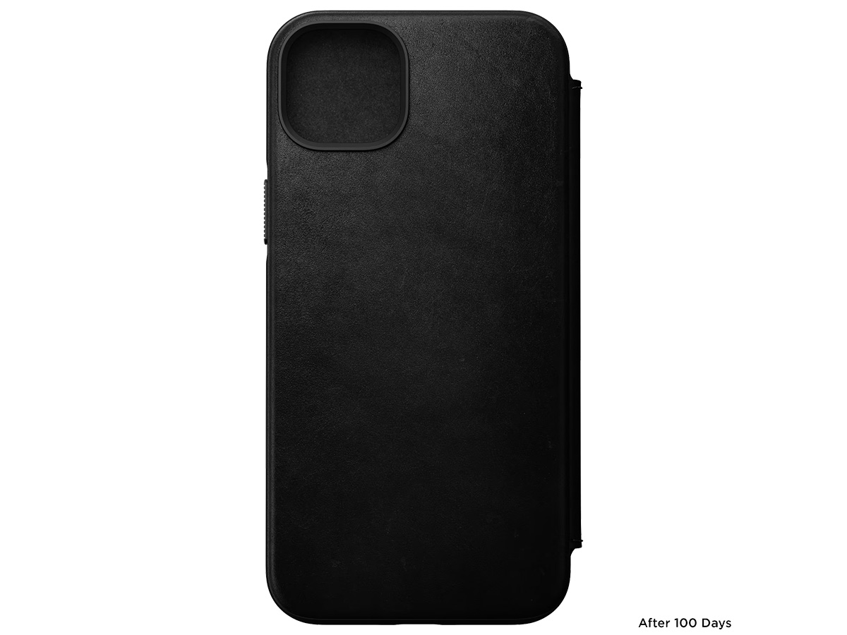 Nomad Modern Leather Folio Zwart - iPhone 15 Plus hoesje