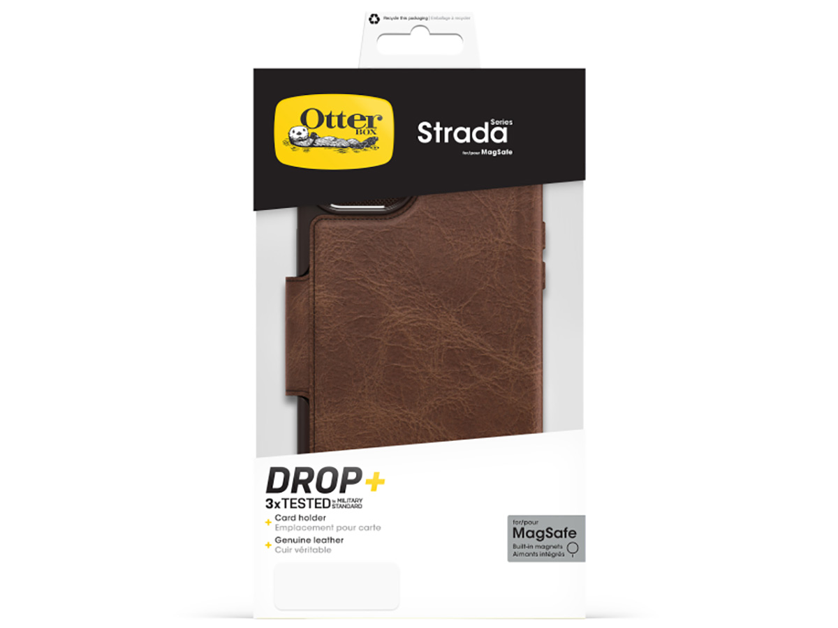 Otterbox Strada Leather MagSafe Folio Bruin - iPhone 15 Plus hoesje