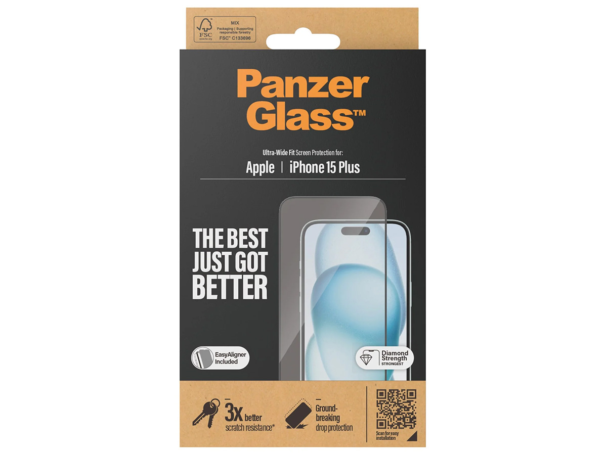 PanzerGlass iPhone 15 Plus Super+ Glass - Wide Fit met EasyAligner