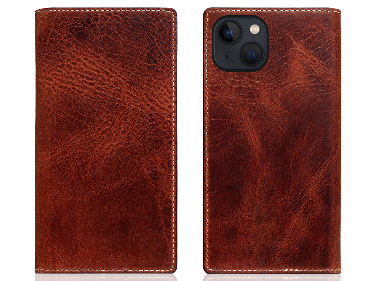 SLG Design D7 Italian Wax Leer Bruin - iPhone 15 Plus hoesje