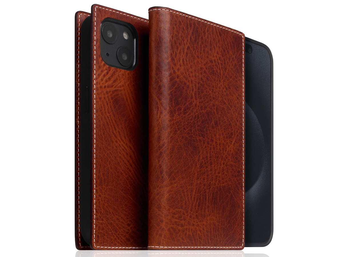 SLG Design D7 Italian Wax Leer Bruin - iPhone 15 Plus hoesje