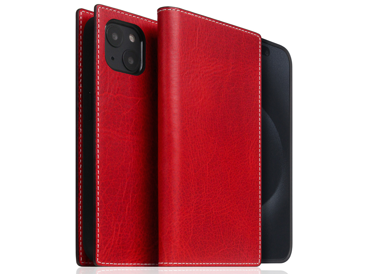 SLG Design D7 Italian Wax Leer Rood - iPhone 15 Plus hoesje