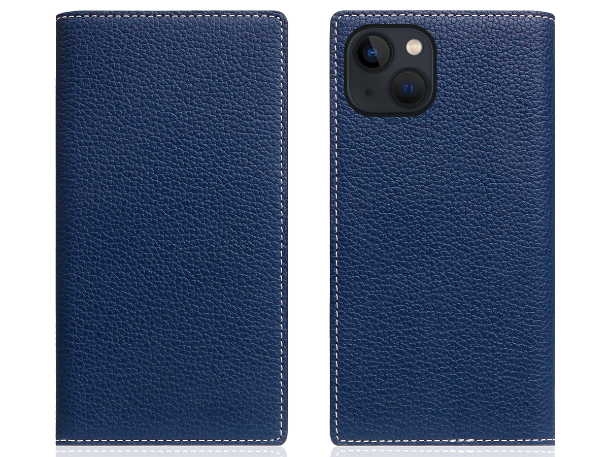 SLG Design D8 2in1 Leather Folio Navy Blue - iPhone 15 Plus hoesje