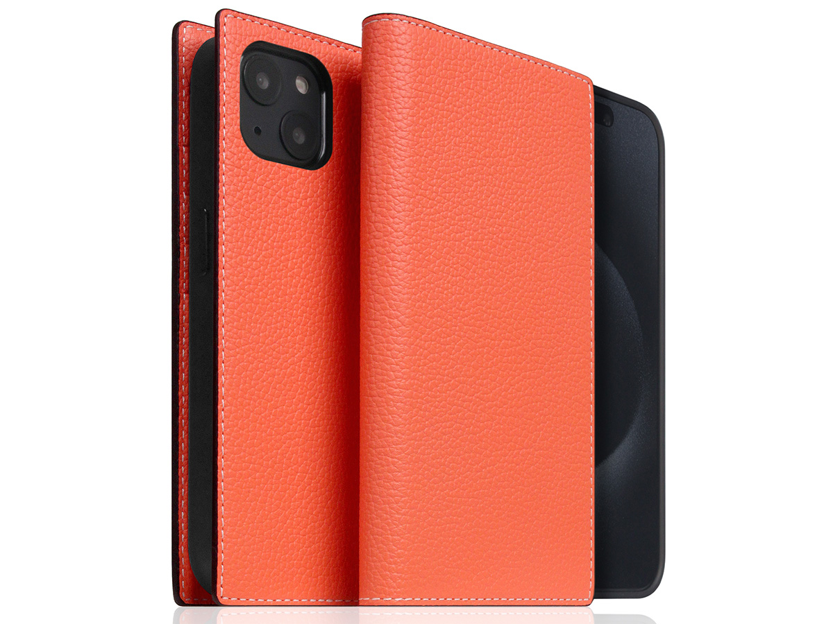 SLG Design D8 2in1 Leather Folio Coral - iPhone 15 Plus hoesje