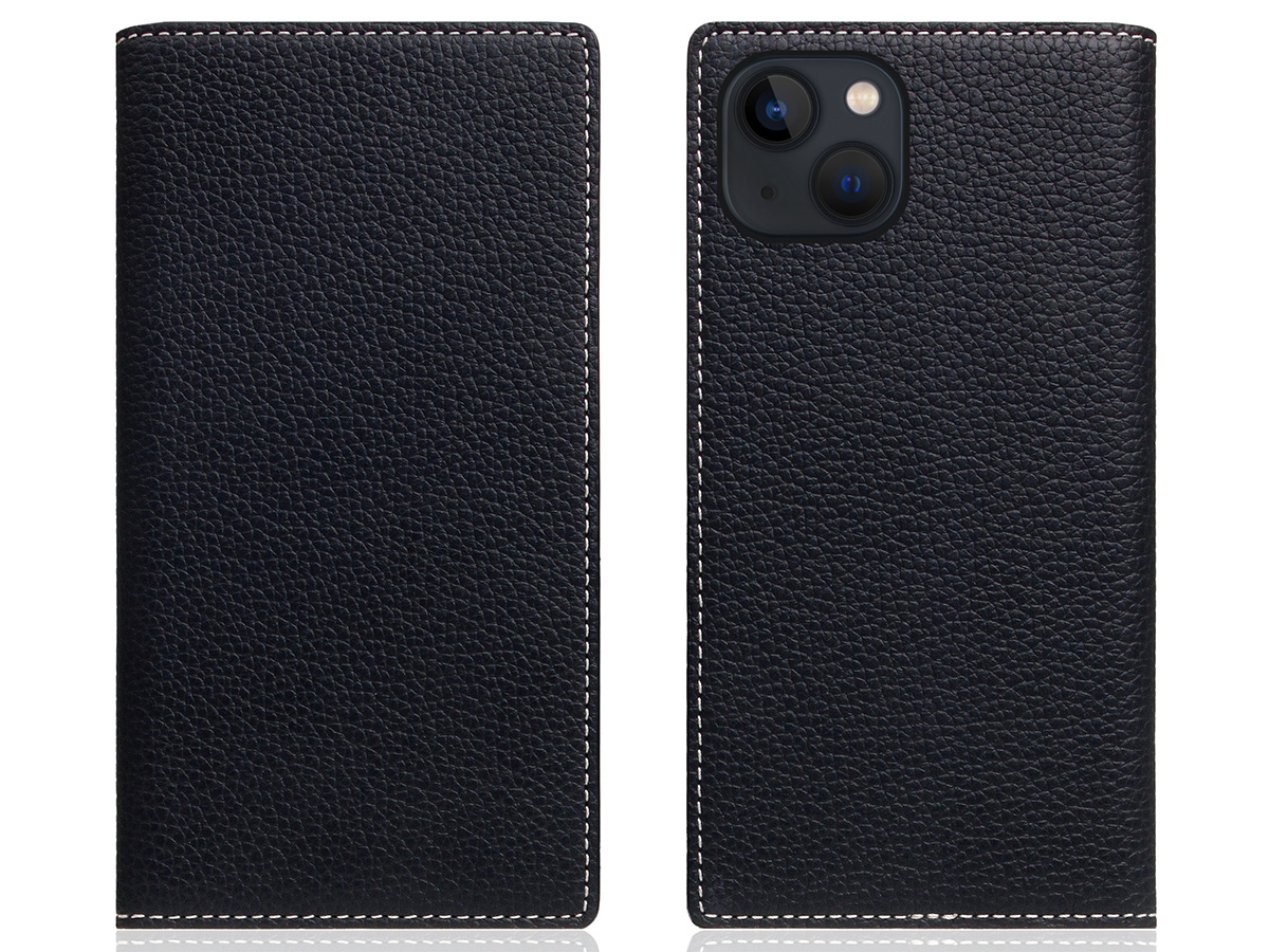 SLG Design D8 2in1 Leather Folio Black Blue - iPhone 15 Plus hoesje