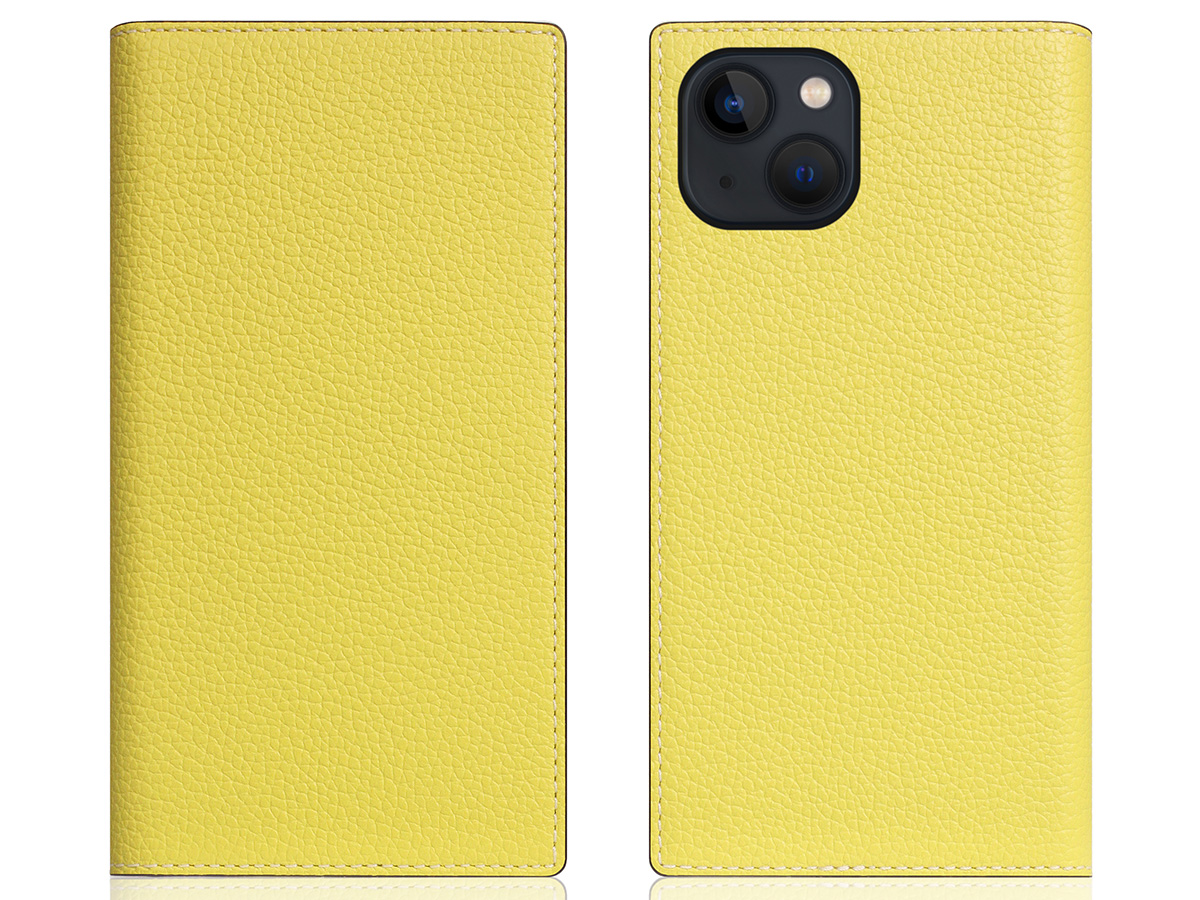 SLG Design D8 2in1 Leather Folio Lemon - iPhone 15 Plus hoesje