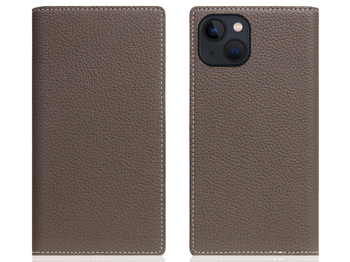 SLG Design D8 2in1 Leather Folio Etoff Cream - iPhone 15 Plus hoesje