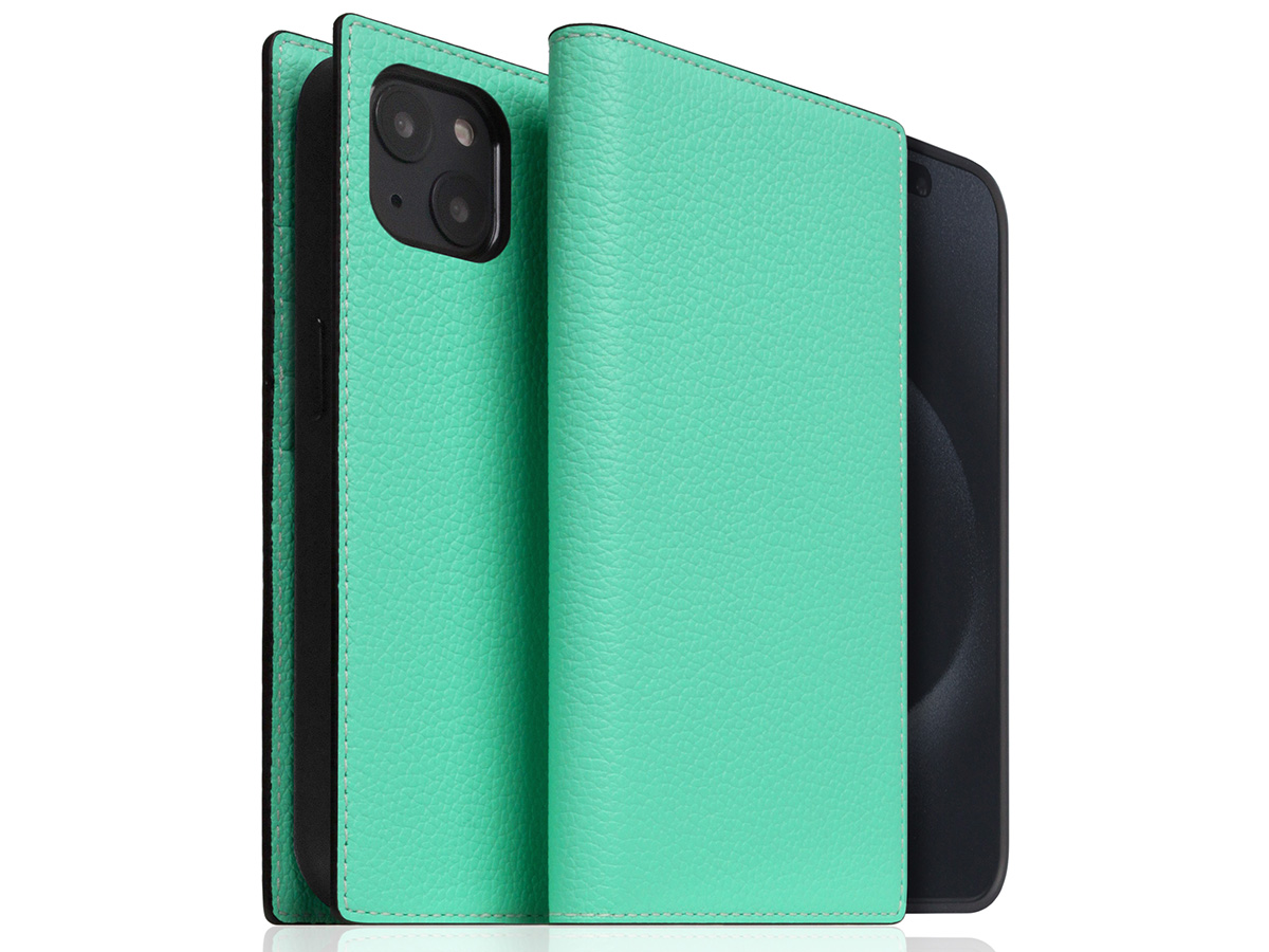 SLG Design D8 2in1 Leather Folio Teal - iPhone 15 Plus hoesje