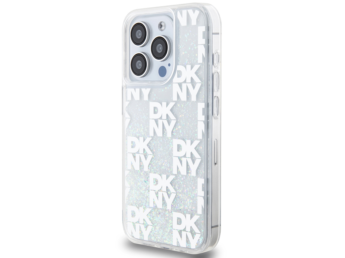 DKNY Liquid Glitter Case Clear - iPhone 15 Pro hoesje