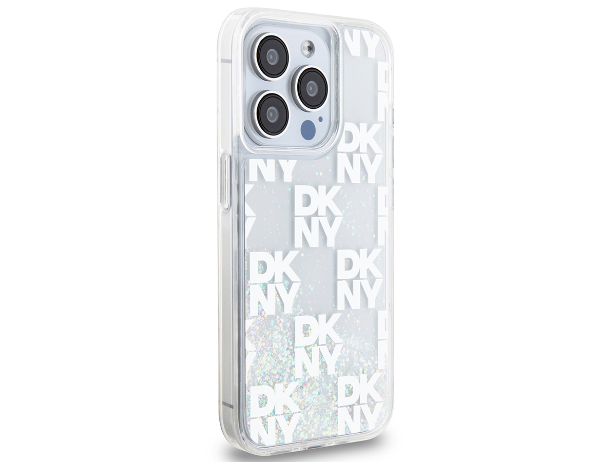 DKNY Liquid Glitter Case Clear - iPhone 15 Pro hoesje