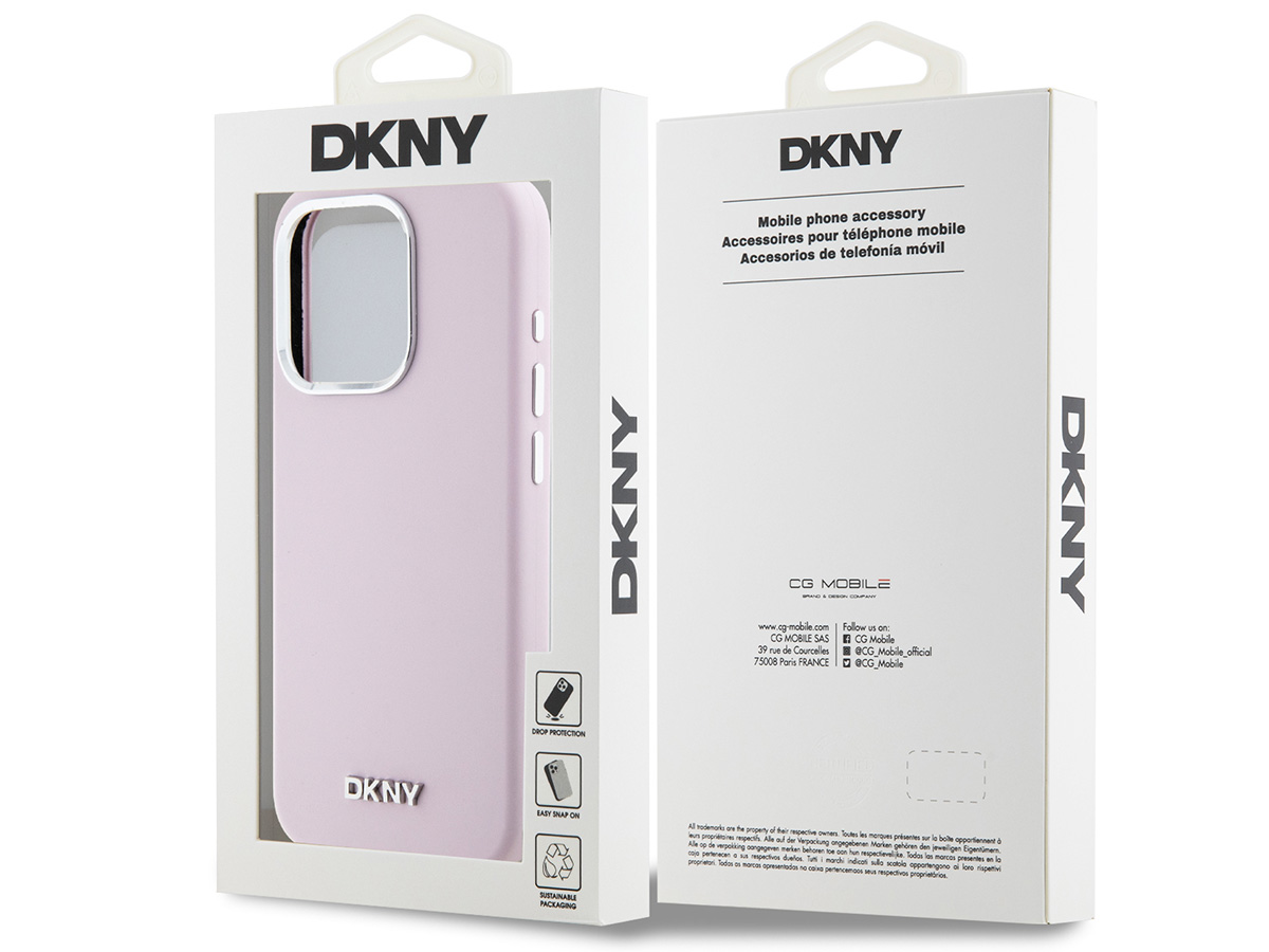 DKNY Silicone MagSafe Case Roze - iPhone 15 Pro hoesje