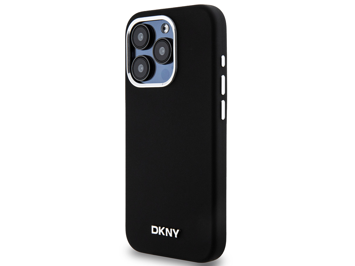 DKNY Silicone MagSafe Case Zwart - iPhone 15 Pro hoesje