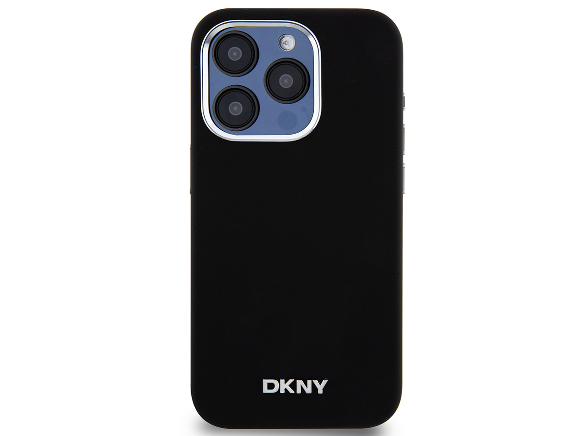 DKNY Silicone MagSafe Case Zwart - iPhone 15 Pro hoesje