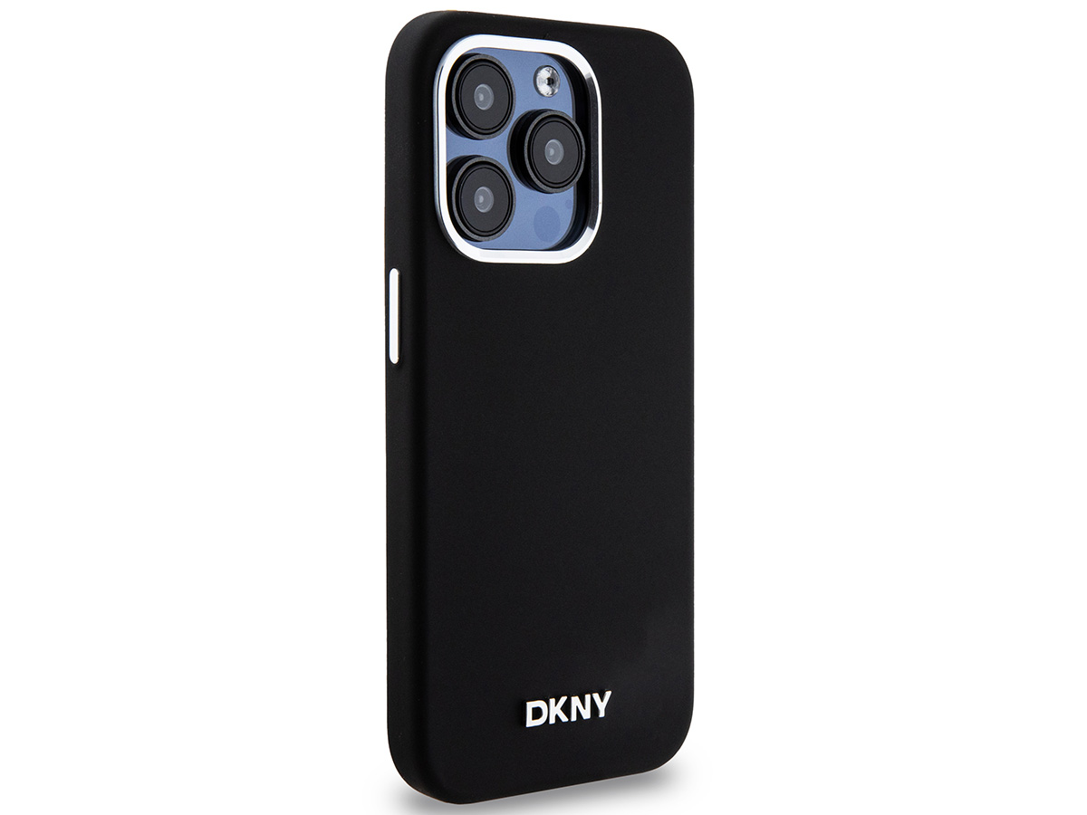 DKNY Silicone MagSafe Case Zwart - iPhone 15 Pro hoesje