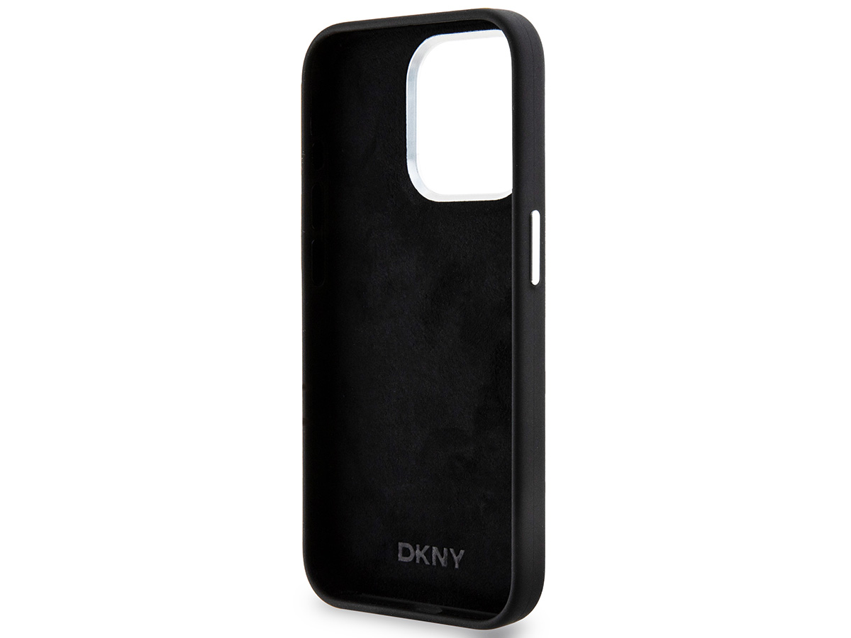 DKNY Silicone MagSafe Case Zwart - iPhone 15 Pro hoesje