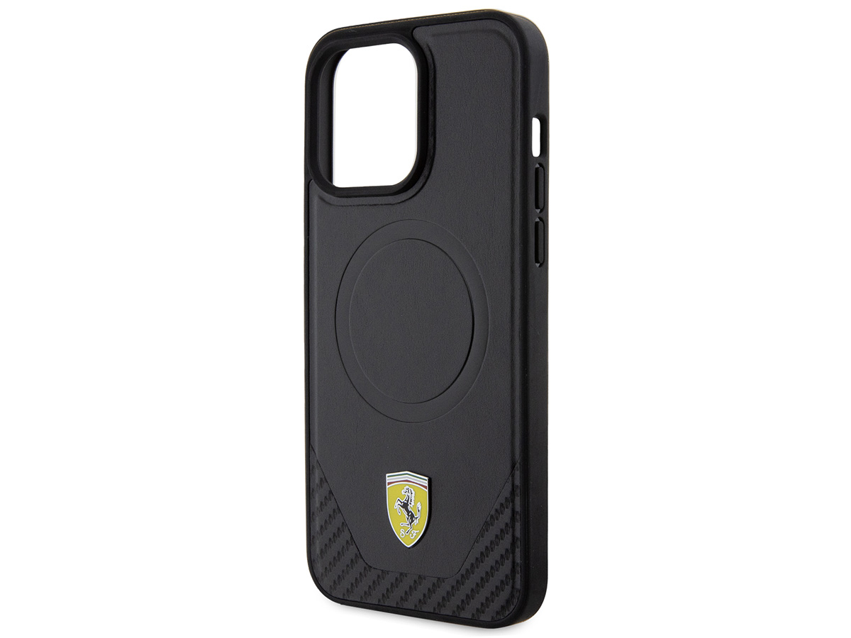 Ferrari Carbon Leather MagSafe Case - iPhone 15 Pro hoesje