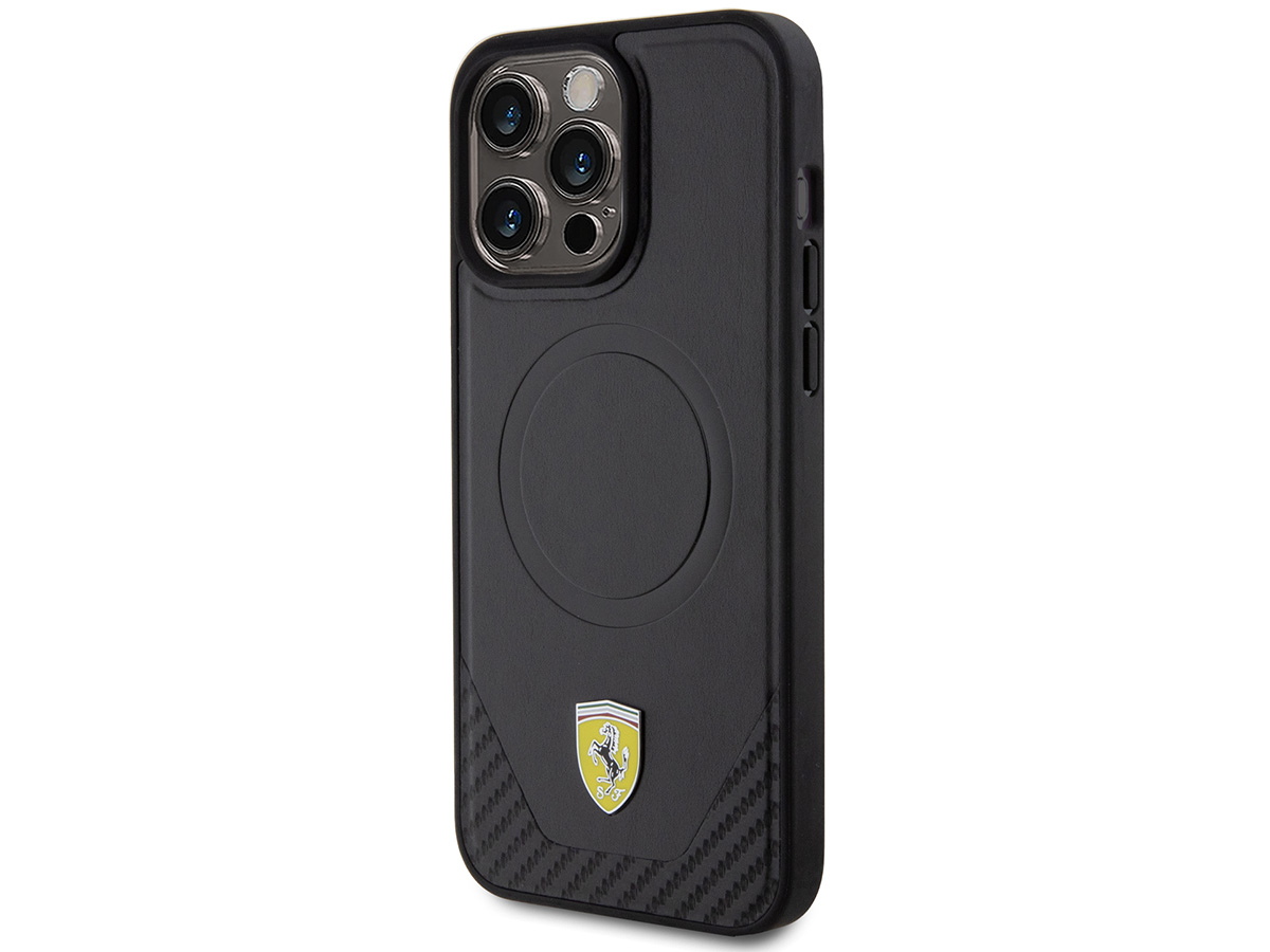 Ferrari Carbon Leather MagSafe Case - iPhone 15 Pro hoesje